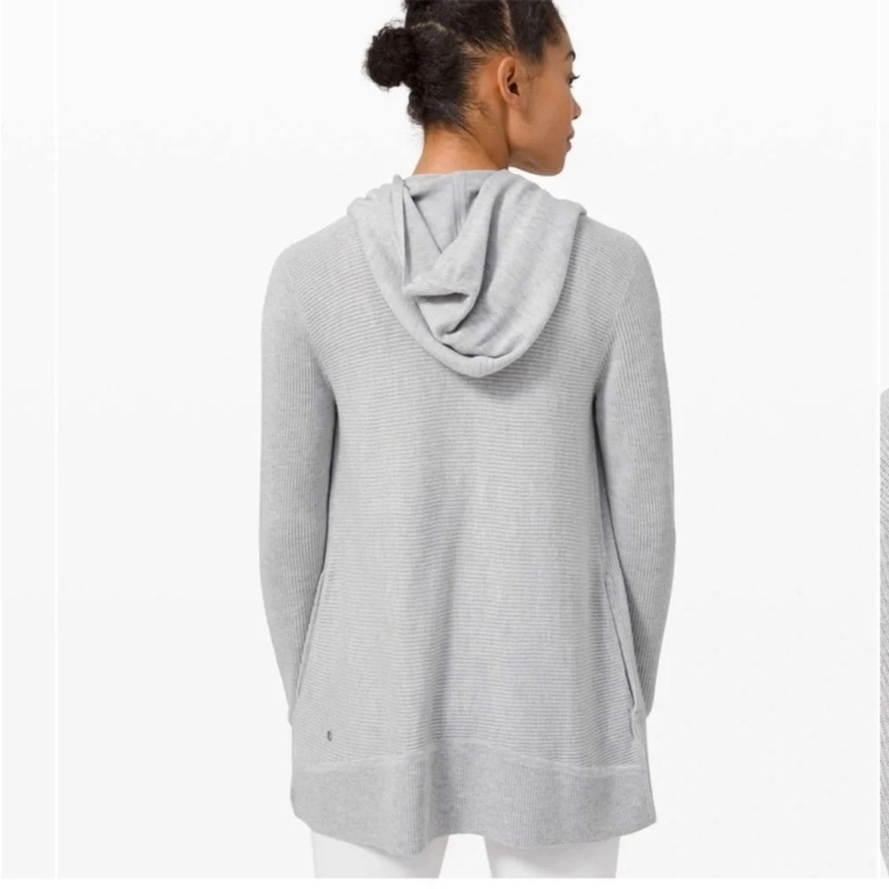 Lululemon Sundown Wrap Cardigan Sweater Open Front Grey